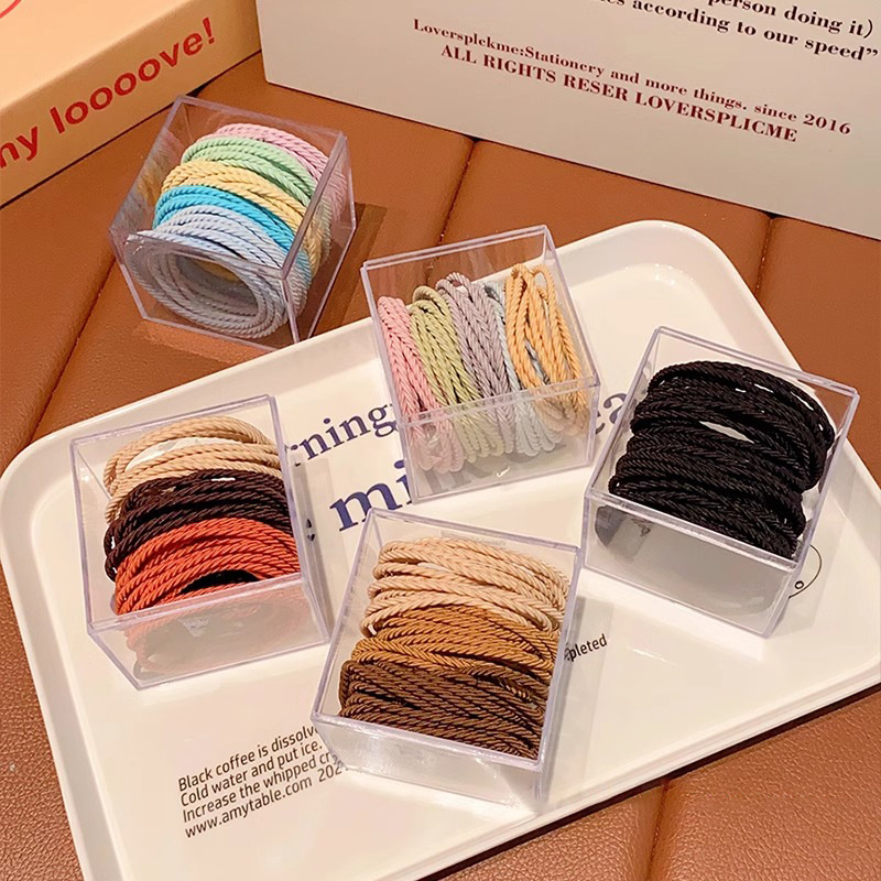 Alta elasticidad y durabilidad banda de goma simple cuerda de cabello de mujer corda de cabello de verano temperamento de cola de caballo color no daña anillo de cabello