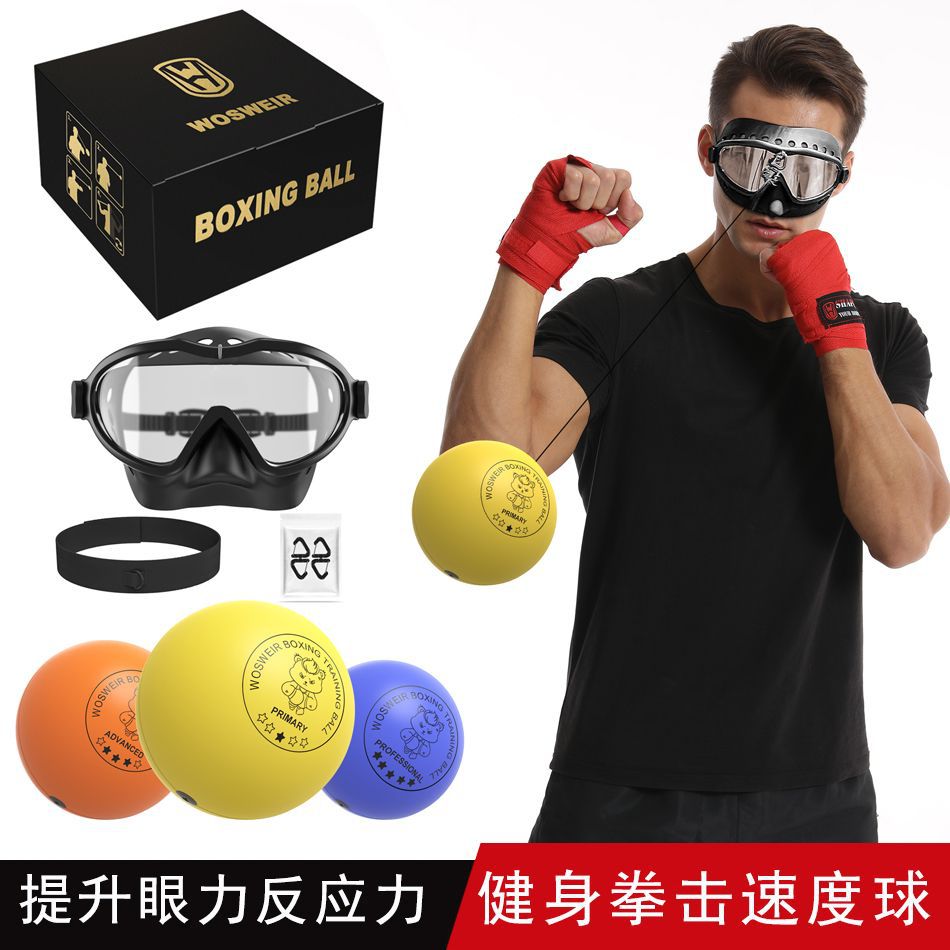 Balón de reacción montado en la cabeza de protección completa bola de acompañamiento de seguridad boxeador asistente bola de velocidad pequeña blanca entrenador de boxeo interior para niños