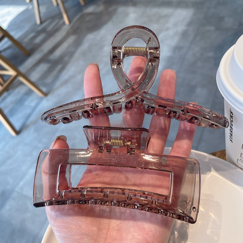 Gri elegant mare prindere clemă avansată rechin clip spate cap placă păr prindere plasă ac de păr roșu agrafe accesorii de păr_voghion.com