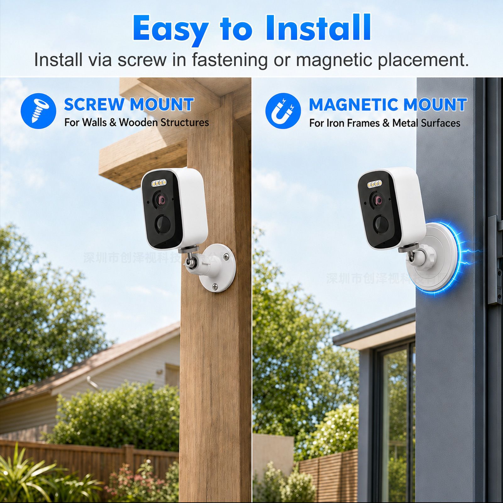 Cámara de Batería Solar Magnética de Plástico ABS Impermeable con Alarma para Exteriores image 5