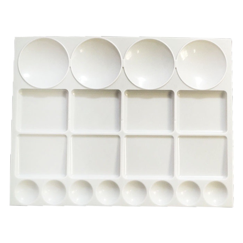 Square Acrylic Pigment Palette Easy Clean Plastic Portable Large 618 Gouache Watercolor Oil Painting Palette