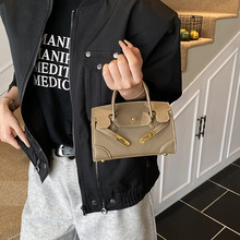 百搭感手拎迷你凯莉包女2025新时尚纯色简约亲子斜跨包女童公主包