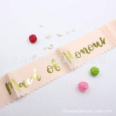 En stock soltero partido ceremonial novia cinturón para ser boda bronceado palabra EQUIPO novia correa de hombro