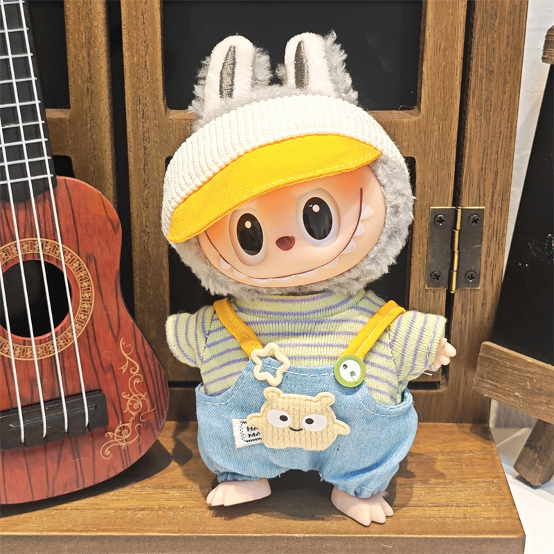 Labubu ベビー服ビニールラブブ 17 センチメートル人形かわいいドレスアップカジュアルスーツスカートぬいぐるみ服|undefined