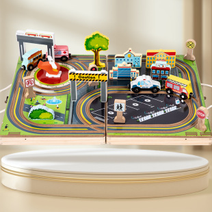New Product Scene Two-In-One Traffic Dinosaur Train Track Bouncing Chess Kidsren's Special 3D Stereo Assembly Toy
