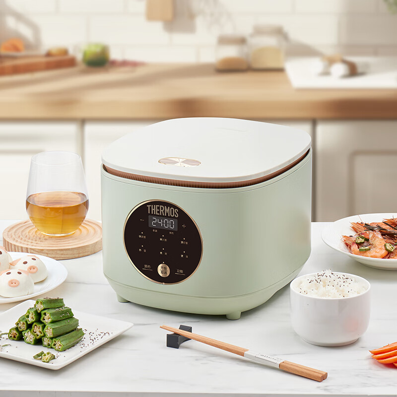 膳魔师微电脑电饭煲奶绿色3L 600W大容量功率 EHA-4139E