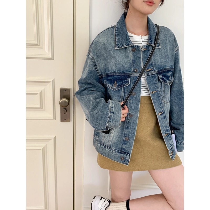 3th Morning Blogger Style Heavy Industry Washed Jacket Denim Coat Early Autumn New ZY1996 3th Morning Blogger Style Heavy Industry Washed Jacket Denim Coat Early Autumn New ZY1996