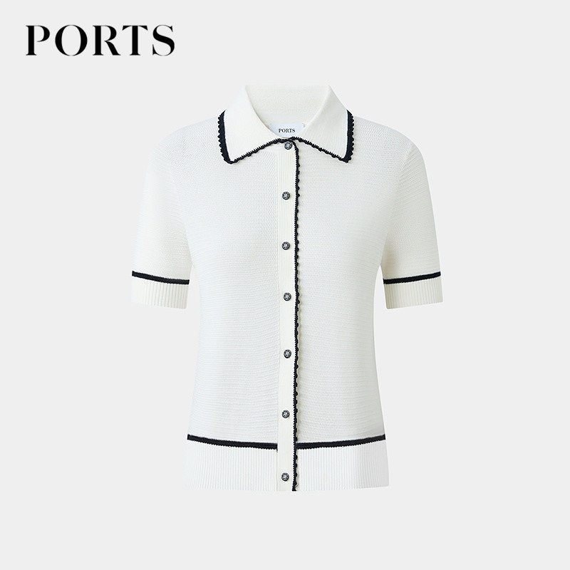 *Zi Women's New Style Polo Knit Sweater with Contrasting Color Trim and Exquisite Feel Sq8K010Mkx052 *Zi Women's New Style Polo Knit Sweater with Contrasting Color Trim and Exquisite Feel Sq8K010Mkx052