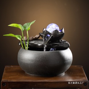 Zen Fish Tank Simple Desktop Living Room Circulating Micro Landscape Fountain Office Ceramic Flowing Water Ornaments Home Accessories