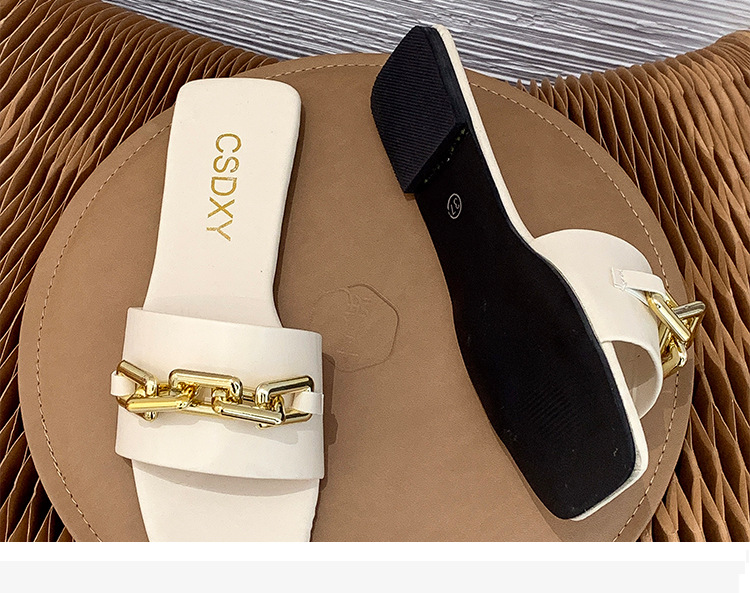 fashion flat-bottomed one-word slippers NSPE52380