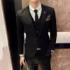 Black suit, vest, trousers