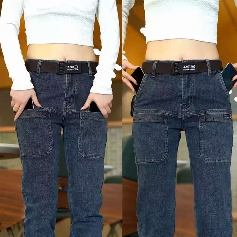 Moda recta simple Mediados de cintura alta japoneses nuevos jeans moda juvenil verano moda hombres pantalones al por mayor
