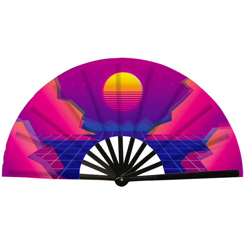 Abanico Plegable de Kung Fu de Plástico, Colorido, para Conciertos y Fiestas