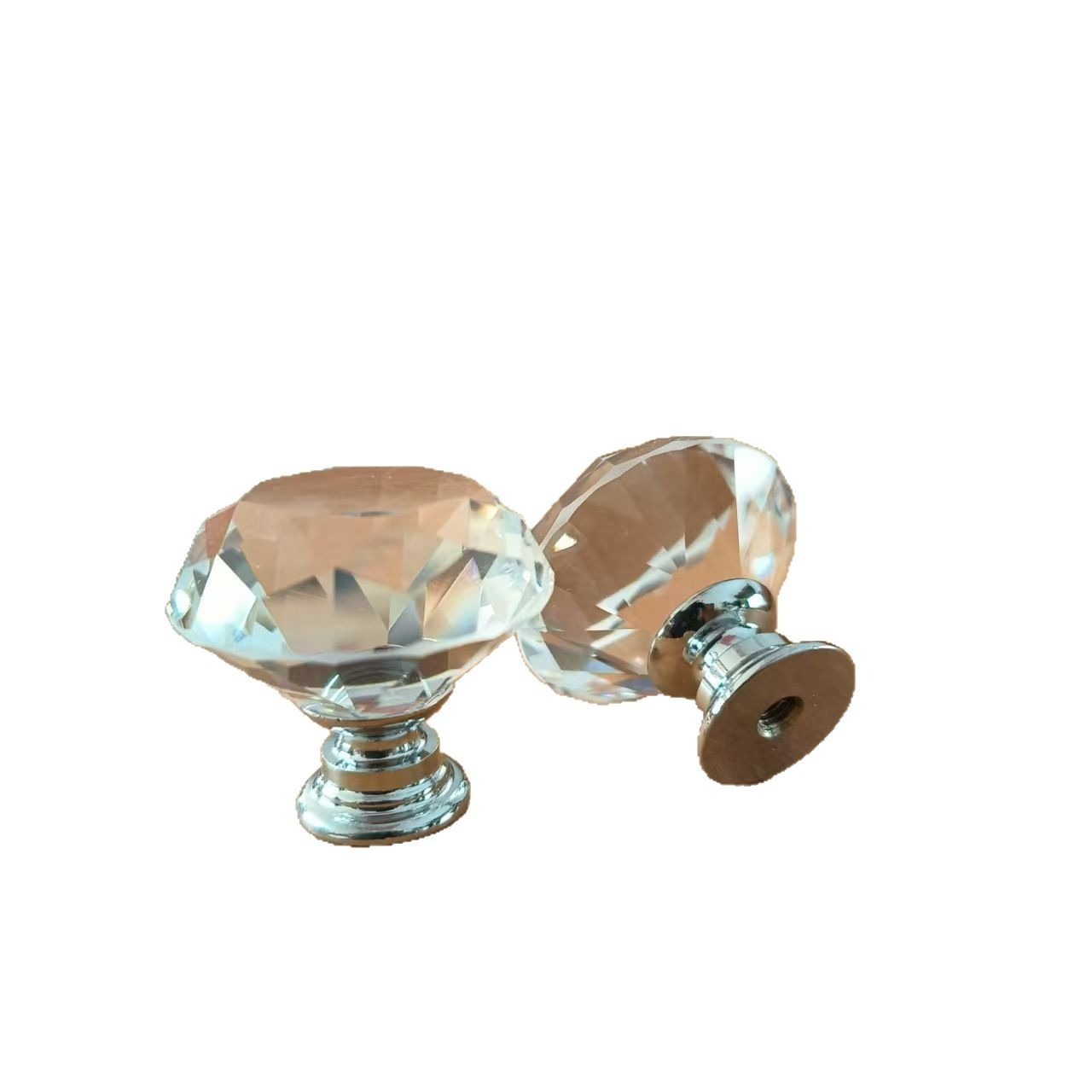 Tirador de Cristal Transparente de Lujo en Forma de Diamante para Puerta de Cajón de Armario, Diámetro 30 mm, en Existencia image 7