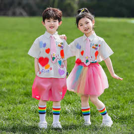 六一儿童演出服小学生运动会爱心啦啦操表演服合唱服幼儿园啦啦队