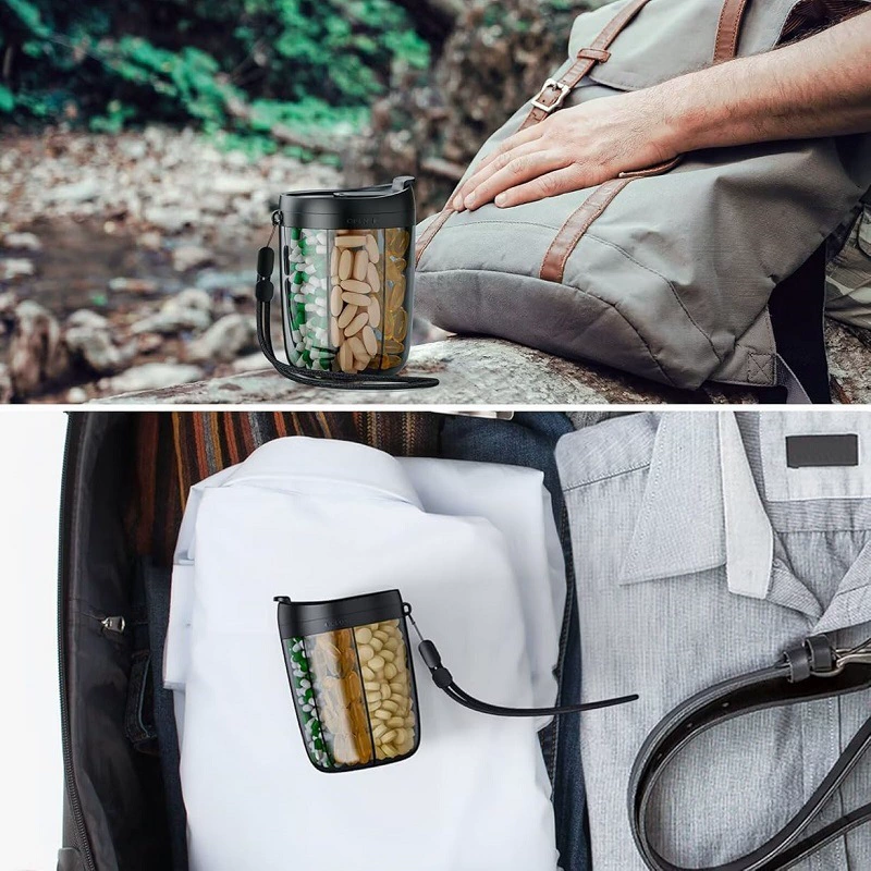 Отсек для хранения таблеток, герметичная прозрачная герметичная банка для хранения, коробка для хранения, влагостойкая банка для лекарств