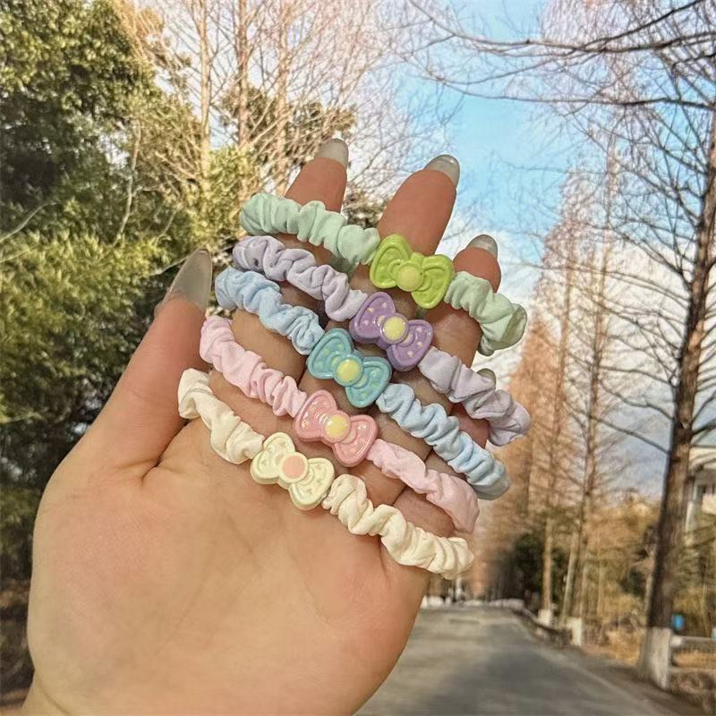 Mascarilla facial de alta elasticidad, lazo para el cabello, cola de caballo alta, cuerda para el cabello sin costuras para niños, no daña el cabello, banda de goma de cuerda para la cabeza para niñas