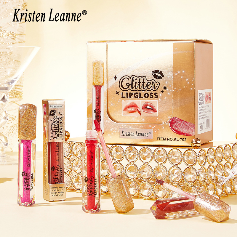 RISTEN LEANNE Black Technology skinner klarere, når du nipper til den Pearl Glitter Lipgloss Non-stick Cup Matte Lipgloss_voghion.com