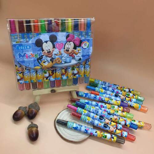 Cartoon Cute 1011-12 Color Creative Painting Stationery Kindergarten Children's Short Paint Brush