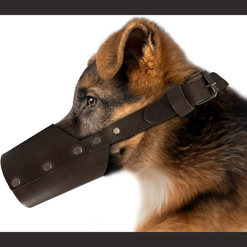 Кожаная Регулируемая намордник для домашних собак, защитный чехол против укусов, защита от поедания, намордник щенка артефакт укуса собаки
