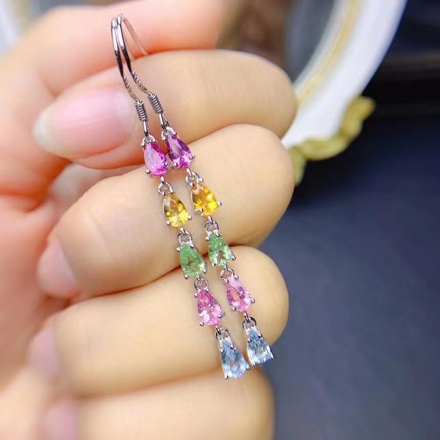Organic tourmaline earrings