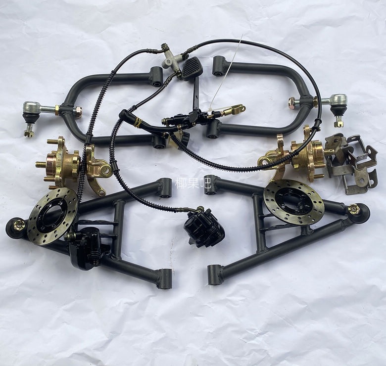 Modified four-wheel electric go-kart accessories, front suspension kit, Big Bull ATV rocker arm, foot brake, shock absorber