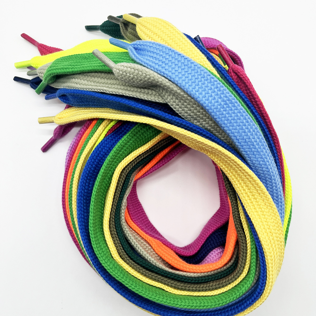 120 colores de poliéster de 20mm color super engrosado doble cordón plano para zapatos de lona de altura baja zapatos de los años 1970