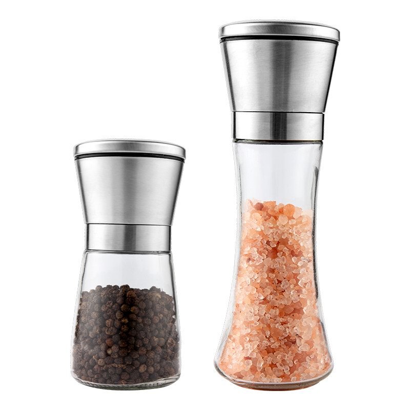 日本式胡椒研磨器キッチン家庭用ステンレス手動研削海塩粒サンショウ黒胡椒粉砕瓶|undefined