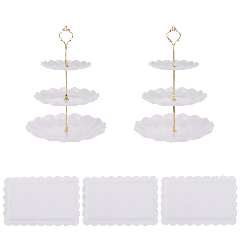 Estilo nórdico soporte de postre multi-capa soporte de la torta de la sala de estar mesa de café merienda plato Plato de frutas combinación merienda Candy soporte de exhibición
