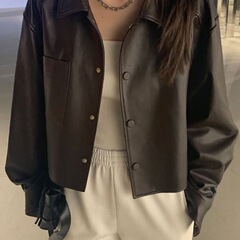 春秋港风新潮外套女矮个子机车服皮衣韩版小宽松短款皮夹克
