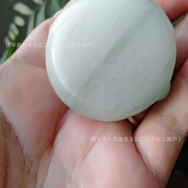 (2개) 천연 천산 옥돌 냄비 손잡이 조각 마작 손 놀이 조각 냄비 손잡이 차 세트 찻주전자 선물 장식품