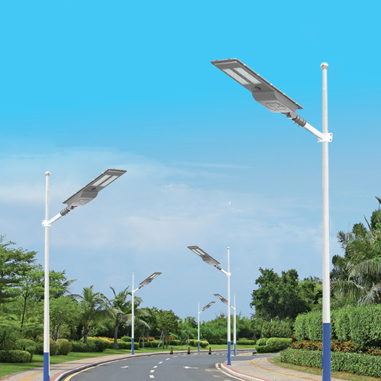 lámpara solar de calle de carretera lámpara de patio batería a prueba de rayos fundición de aluminio alta potencia led inteligente inducción inteligente