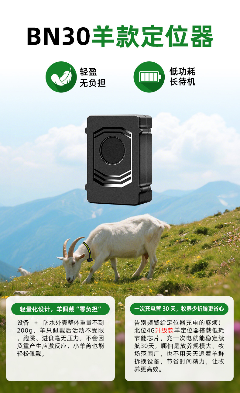 Dual Waterproof 4g All-Network Compatible Beidou Wireless Electronic Tracker for Animal Grazing in Maishan Area, Specifically for Cattle and Sheep