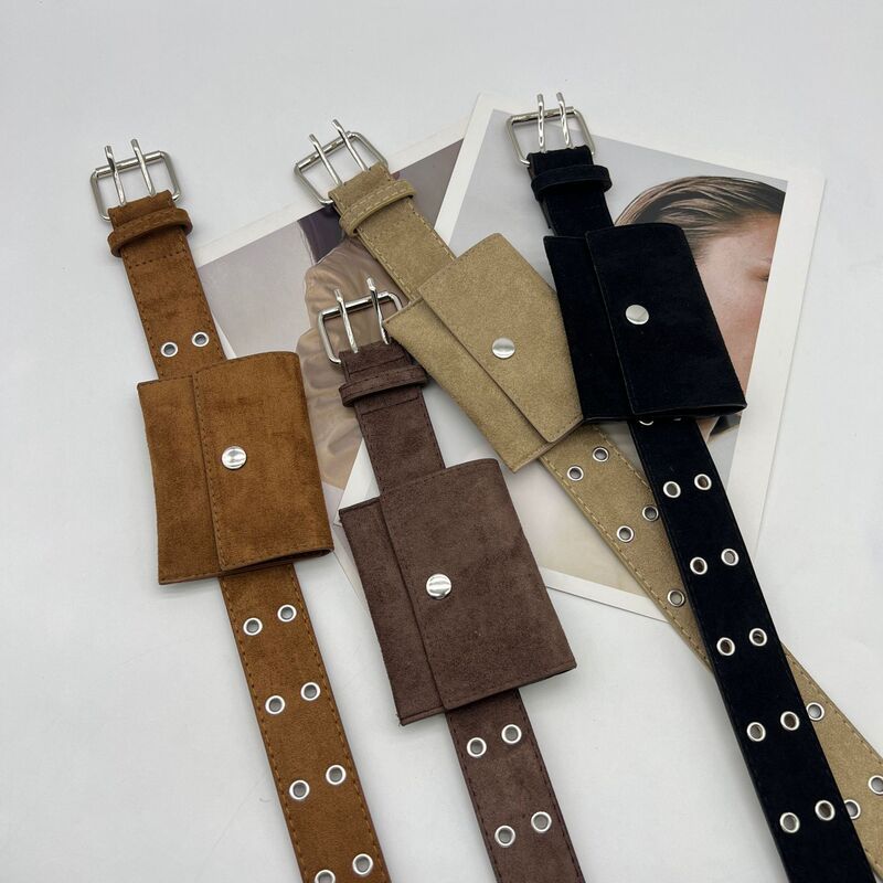 Belt Small Bag for Women, Mini Waist Bag Decoration with Skirt, Sweater, Jeans, No-Punch Waist Thin Belt Accessory