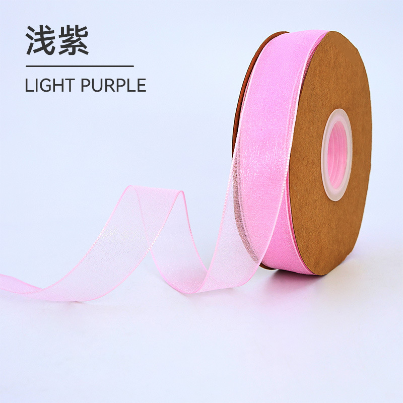 Suministro directo de fábrica Cinta de hilo de nieve de 2,5 cm Envases de flores Ramo de cinta Pastel de cinta Cinta de gasa Caja de pastel Cinta