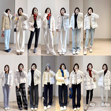 平湖白鸭绒羽绒服女士高级感中长款冬季外套女十三行女装尾货批发