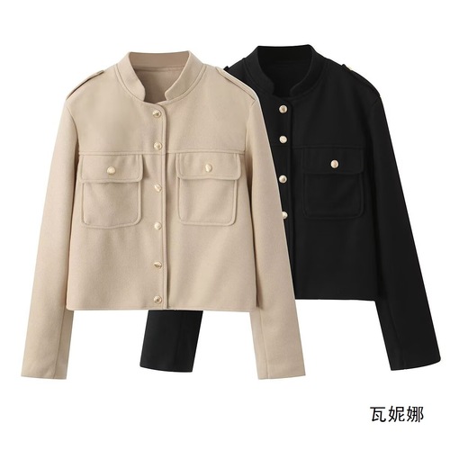 European and American Style Autumn and Winter Women's Clothing Designed Versatile Soft Short Jackets