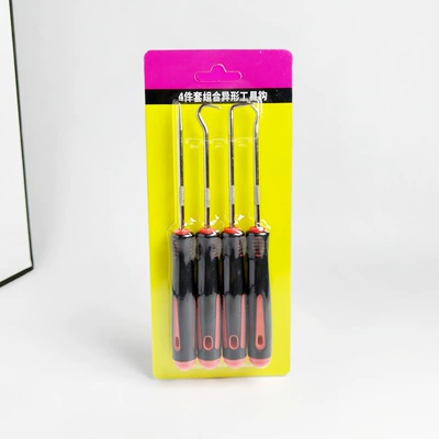 Oil Seal Hook, Pry Bar, Gasket Puller, Car Seal Ring Removal Tool, Household Appliance Door and Window Seal Strip Pulling Tool (Repair kit) - oil-seal-screwdriver-set-of-4-cardboard-package
