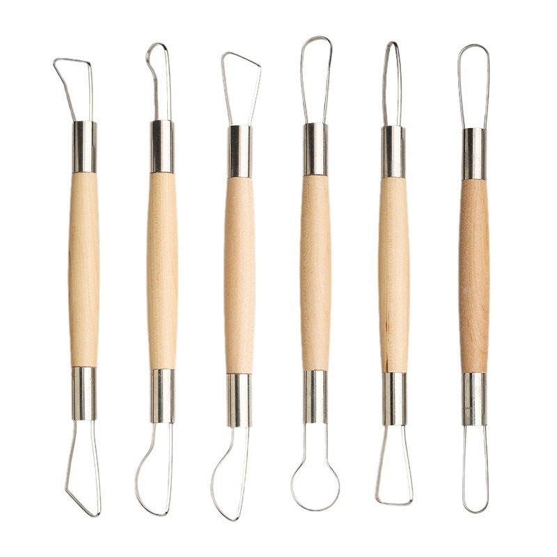 Juego de 5 Herramientas de Cerámica para Trabajar la Arcilla, Cuchillos para Esculpir Arcilla, Herramientas de Escultura de Arcilla de Doble Cabeza para Niños, Venta al por Mayor