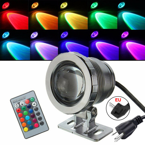 Outdoor fountain light AC 85~265V RGB remote control black silver with plug pond light fountain light