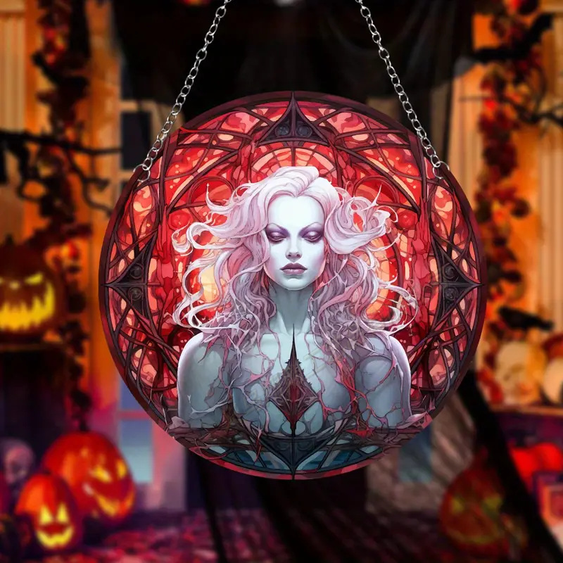 Transfronterizo serie de Halloween acrílico captador de sol artesanía decoración creativa colgante acrílico disco