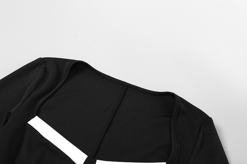 Autumn Winter Women Clothing Sexy Low Cut Color Contrast Base Knitting Casual Jumpsuit Women