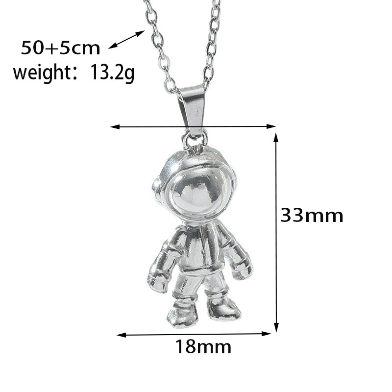 Astronaut Necklace Hip Hop Trend Astronaut Pendant Fashion Personality Clothing Jewelry Accessories