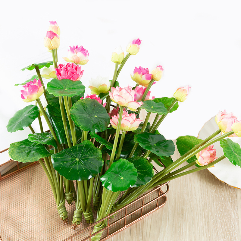 Artificial Lotus Plant with Stem, Artificial Flower for Living Room Decoration, Decorative Lotus for Home Decor, Wholesale in Stock Artificial Lotus Plant with Stem, Artificial Flower for Living Room Decoration, Decorative Lotus for Home Decor, Wholesale in Stock