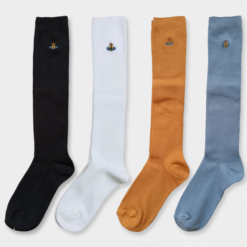Empress Dowager Saturn Calf-Length Socks Are Paired with a Preppy Style and Boots, Over-The-Knee Stacked Long Socks, Fashionable for Spring and Autumn