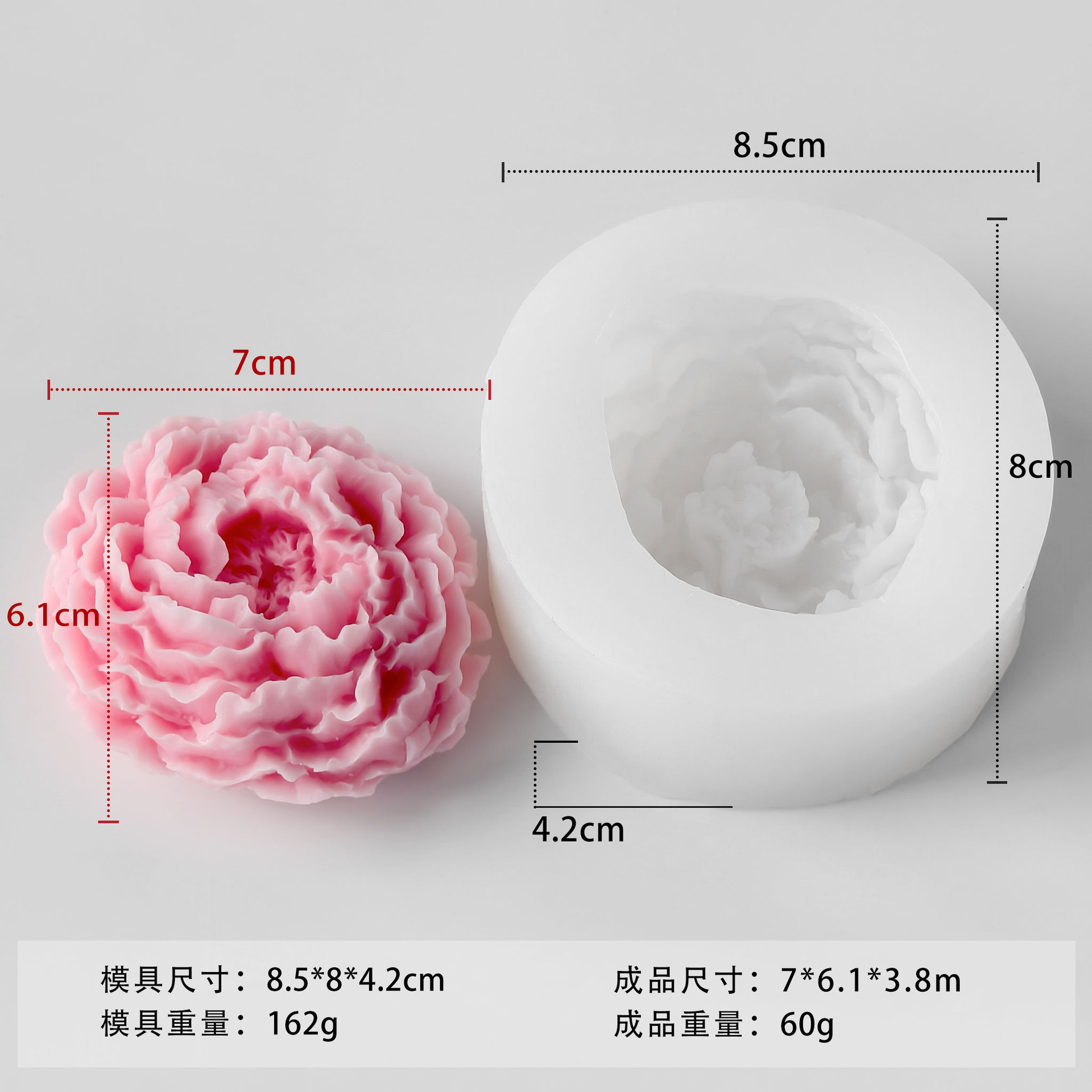 Jiahuimei flor aromaterapia vela molde de silicona DIY pétalo fragancia piedra hecha a mano jabón yeso epoxi herramienta abrasiva