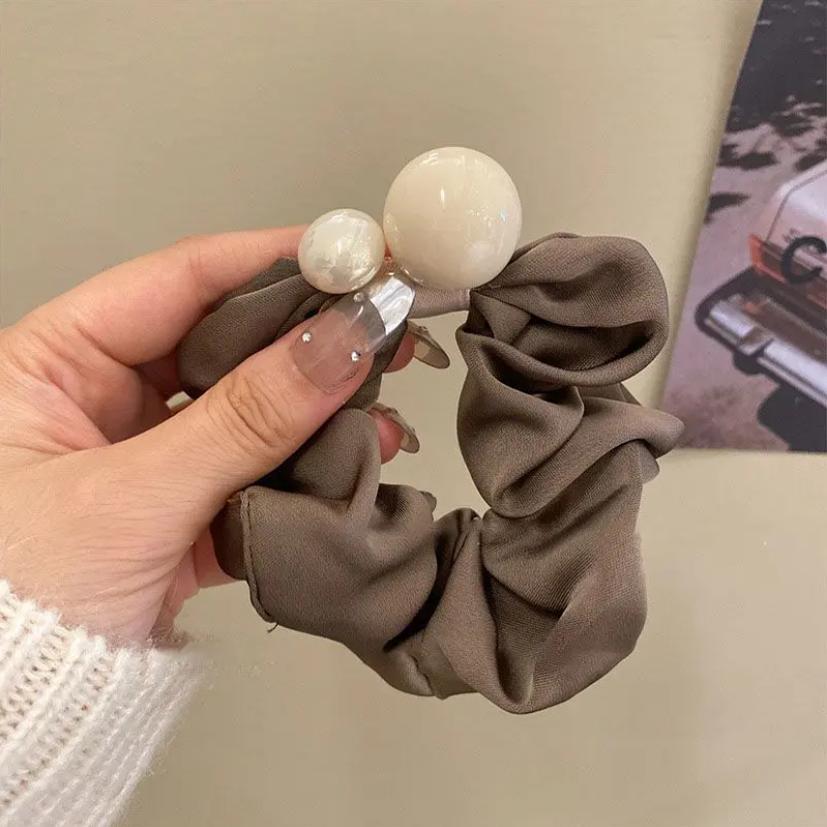 Encaje de flor coreana Encaje de intestino grueso Anillo de cabello femenino Cabeza de flor de viento pastoral Cuerda de cabeza de bola de gran tamaño Accesorios para el cabello de alta calidad