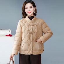 中年妈妈羽绒棉服冬装外套轻薄棉袄新款洋气中老年秋冬季棉衣短款
