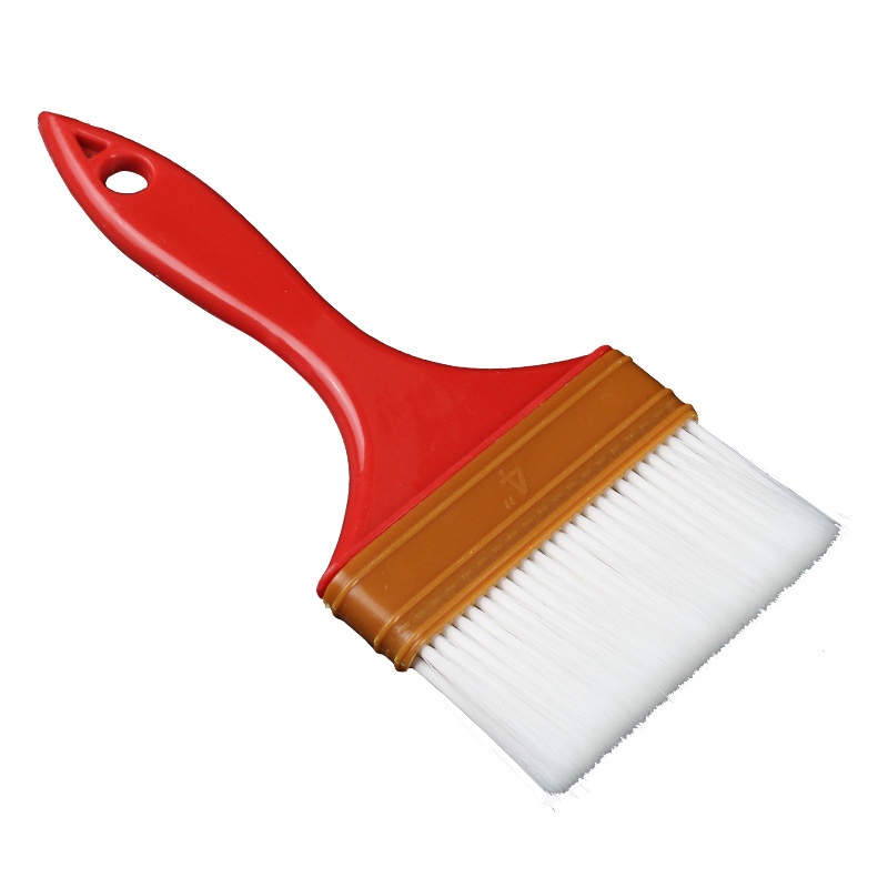 Cepillo de lana de mango de plástico cepillo de seda de mango rojo a base de agua 1 pulgada 2 pulgadas 3 pulgadas 4 pulgadas cepillo de pintura de látex cepillo de lana suave