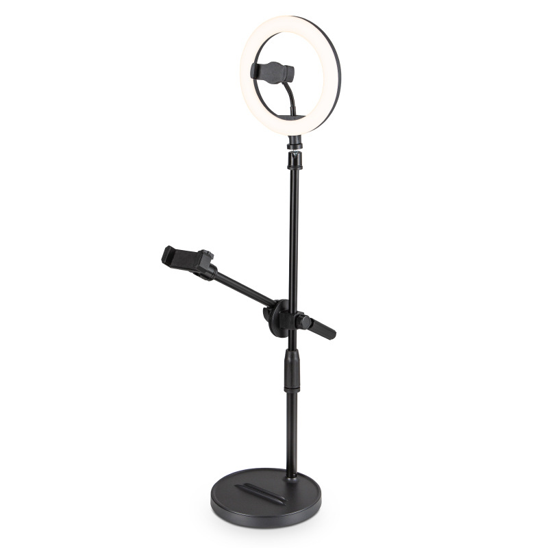 Ajuste universal del soporte de disparo desde arriba del teléfono móvil, luz de relleno en vivo, disparo manual gourmet, soporte de disparo desde arriba de escritorio recto de Douyin